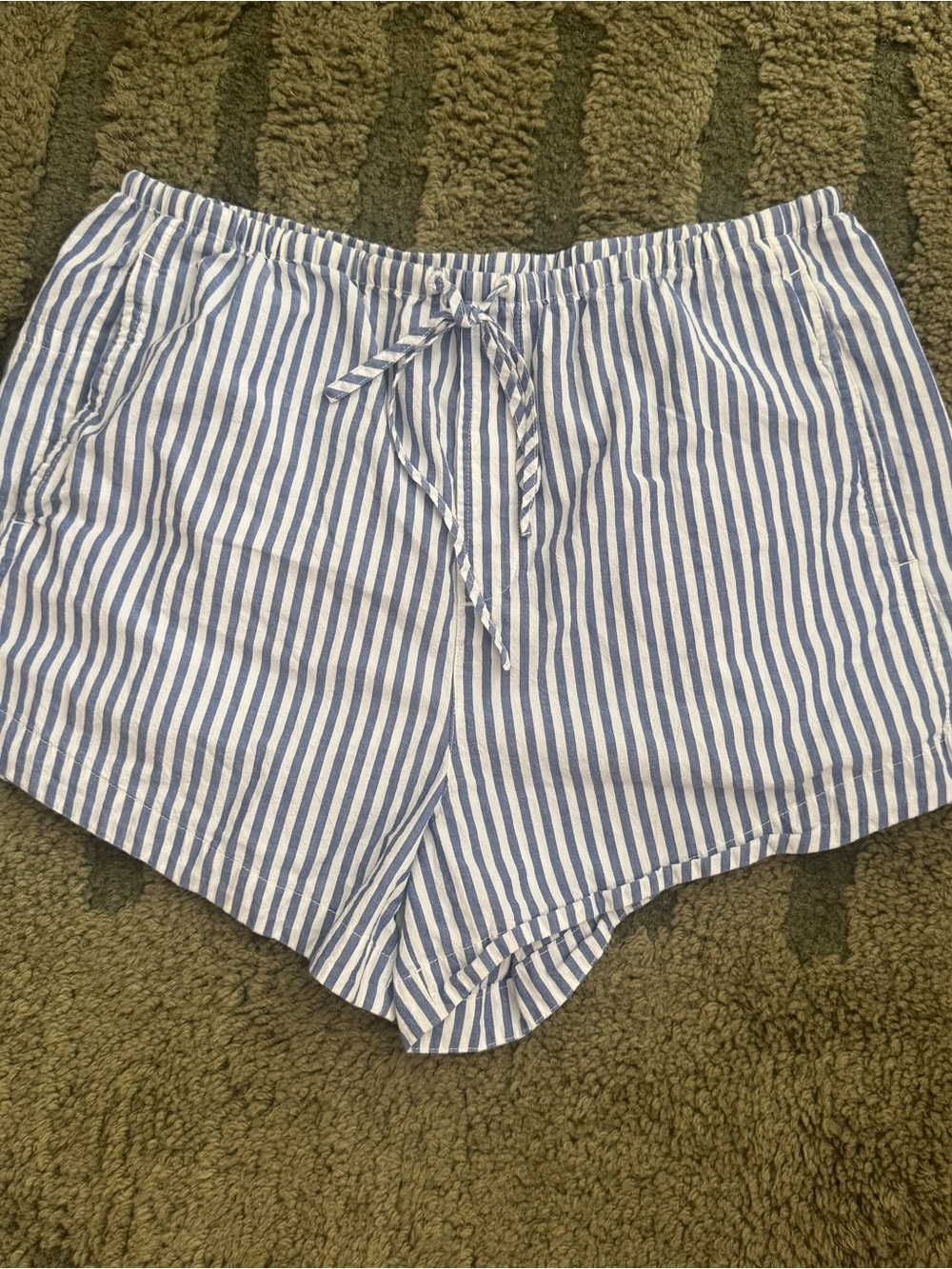 Madewell Striped Blue and White Drawstring Women’s Shorts